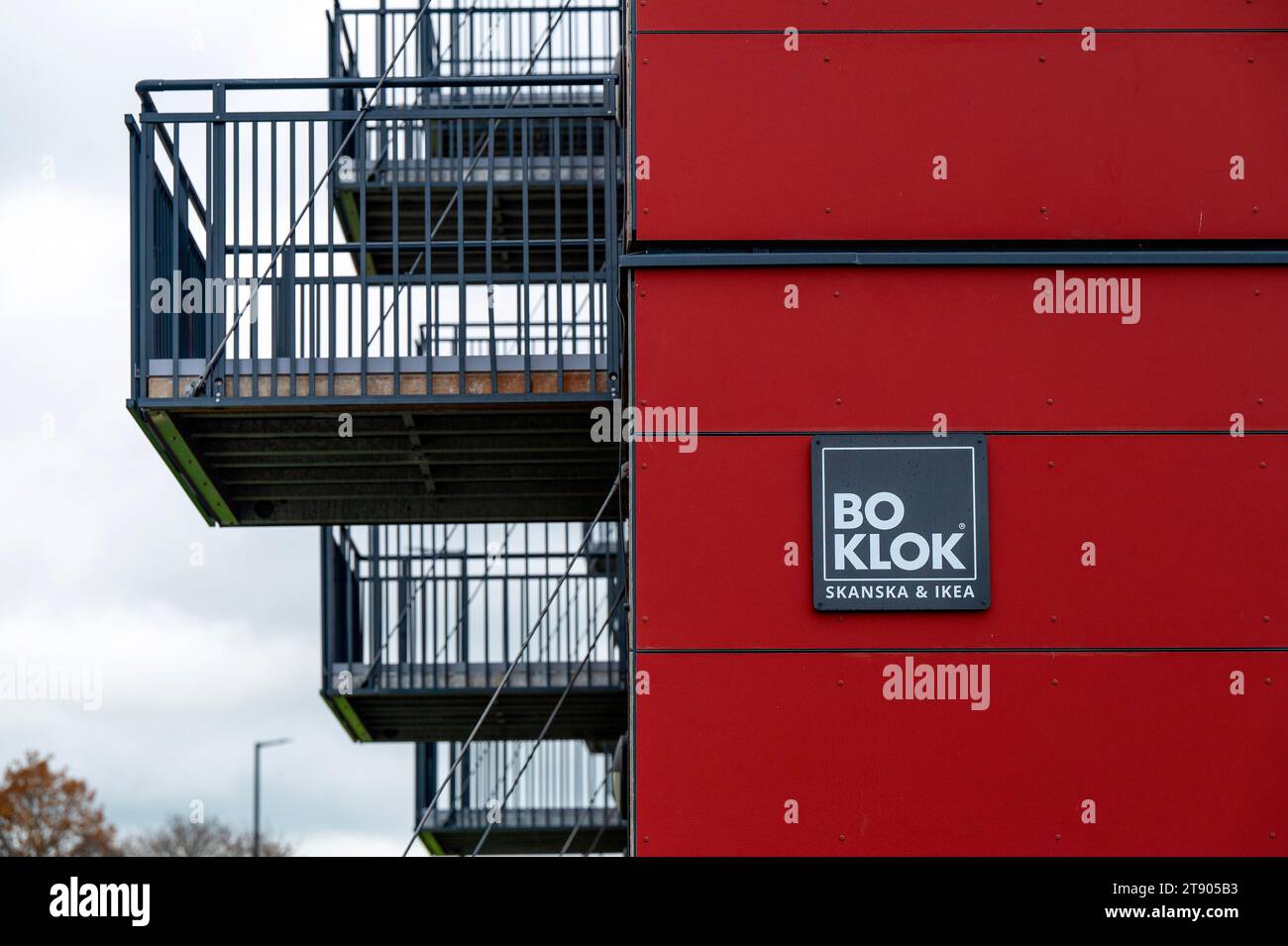 The BoKlok IKEA Skanska housing development in south Bristol, United Kingdom. BoKlok on the Brook site at Airport Road in South Bristol. Stock Photo