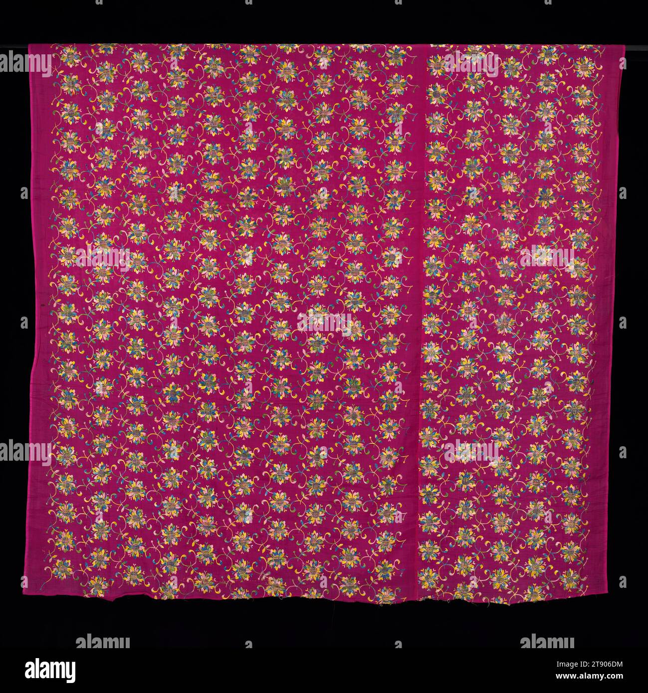 Shawl, c. 1970, 90 x 65 in. (228.6 x 165.1 cm), Rayon; machine embroidery, India, 20th century Stock Photo