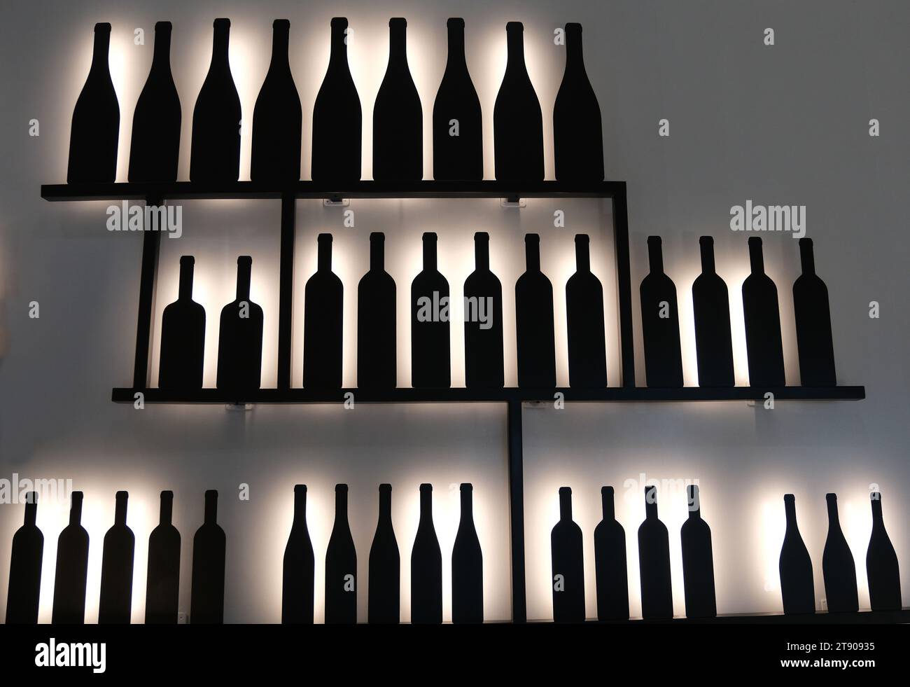 Bottles at La Cite du Vin in Bordeaux France Stock Photo
