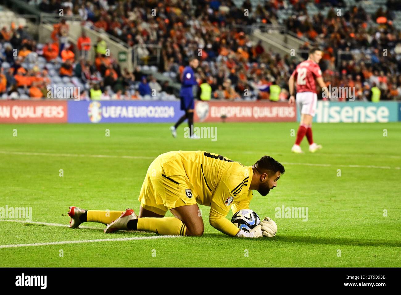FARO - goalkeeper Dayle Coleing of Gibraltar during the European Championship qualifying match in group B between Gibraltar and the Netherlands at Estadio Algarve on November 21, 2023 in Faro-Loulé, Portugal. ANP OLAF KRAAK Stock Photo