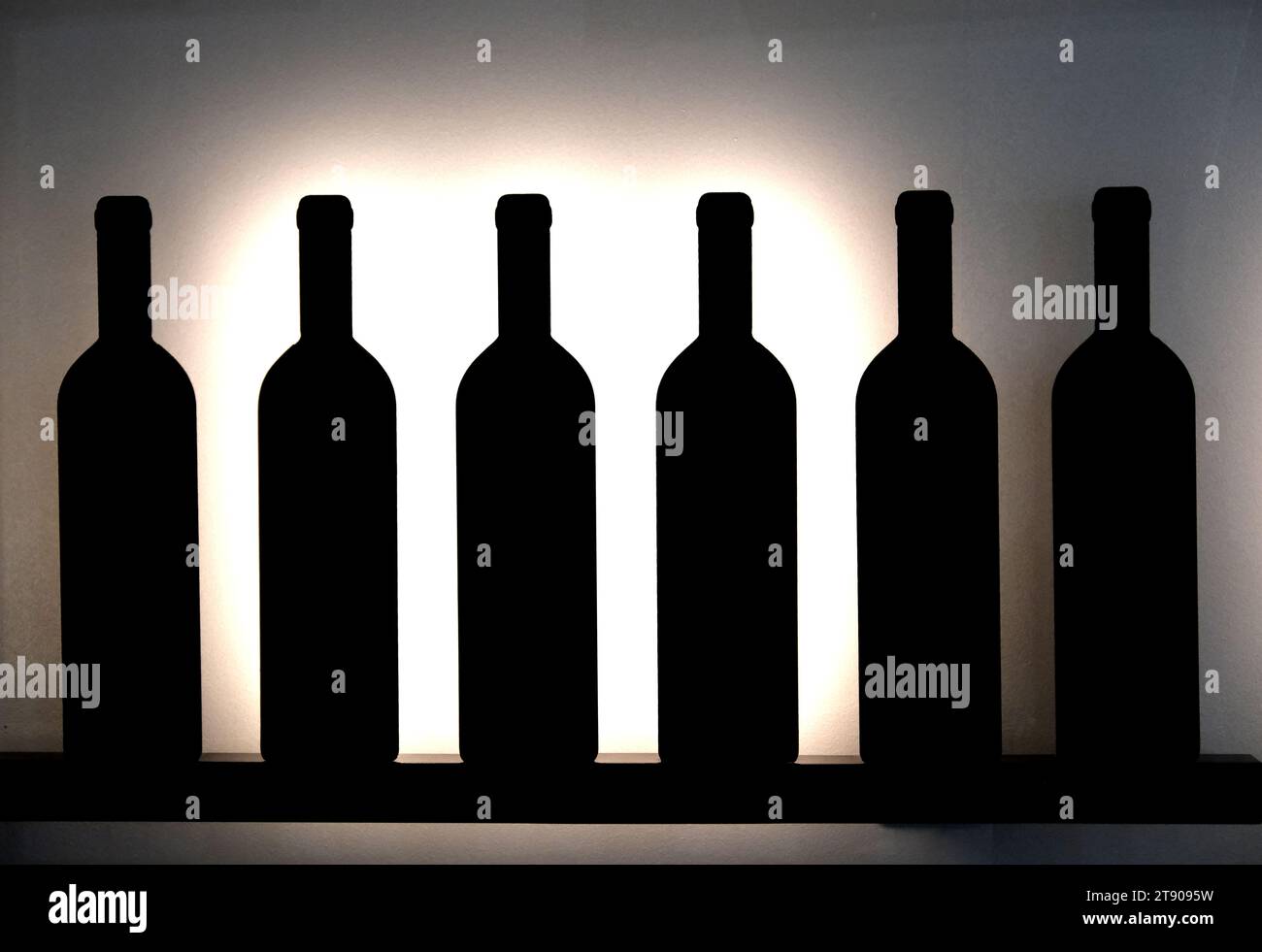 Bottles at La Cite du Vin in Bordeaux France Stock Photo