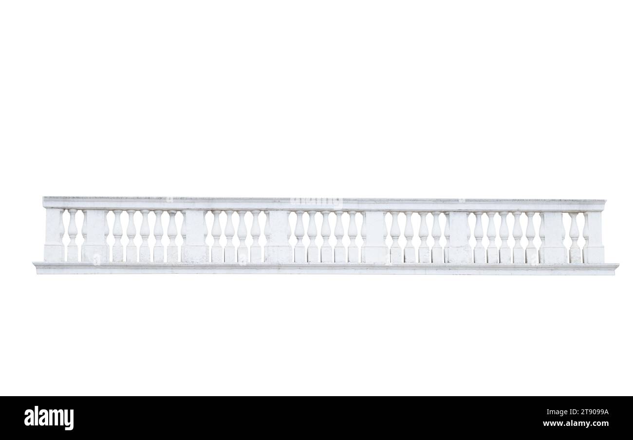 stone balcony railing isolated on white background Stock Photo - Alamy