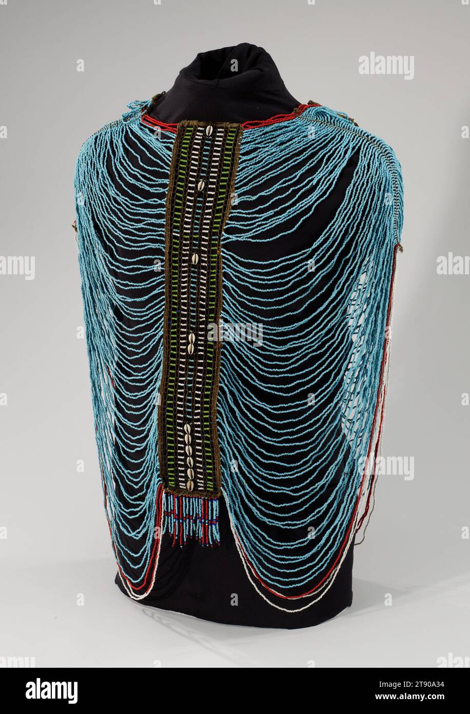 Woman's vest, c. 1970, 17 x 33 x 4 in. (43.18 x 83.82 x 10.16 cm), Beads, cotton, cowrie shells, iron, Sudan, 20th century Stock Photo