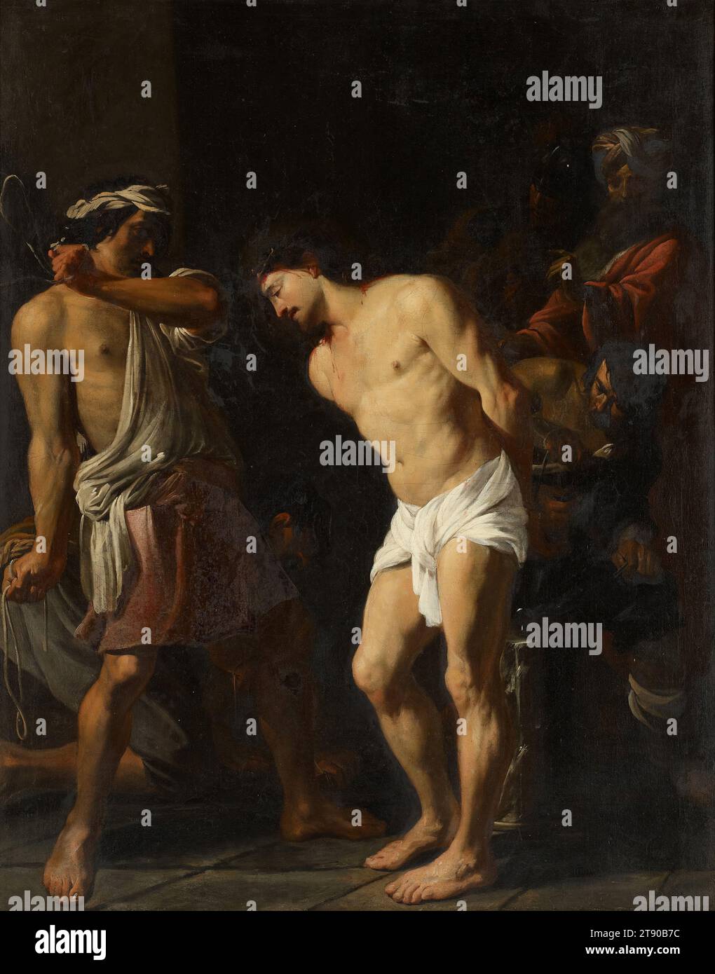 Flagellation of Christ, 17th century, Attributed to Jacques Blanchard, French, 1600 - 1638, 29 7/8 x 23 3/4 in. (75.88 x 60.33 cm) (sight)36 1/4 x 30 1/4 in. (92.08 x 76.84 cm) (outer frame), Oil on canvas, France, 17th century Stock Photo