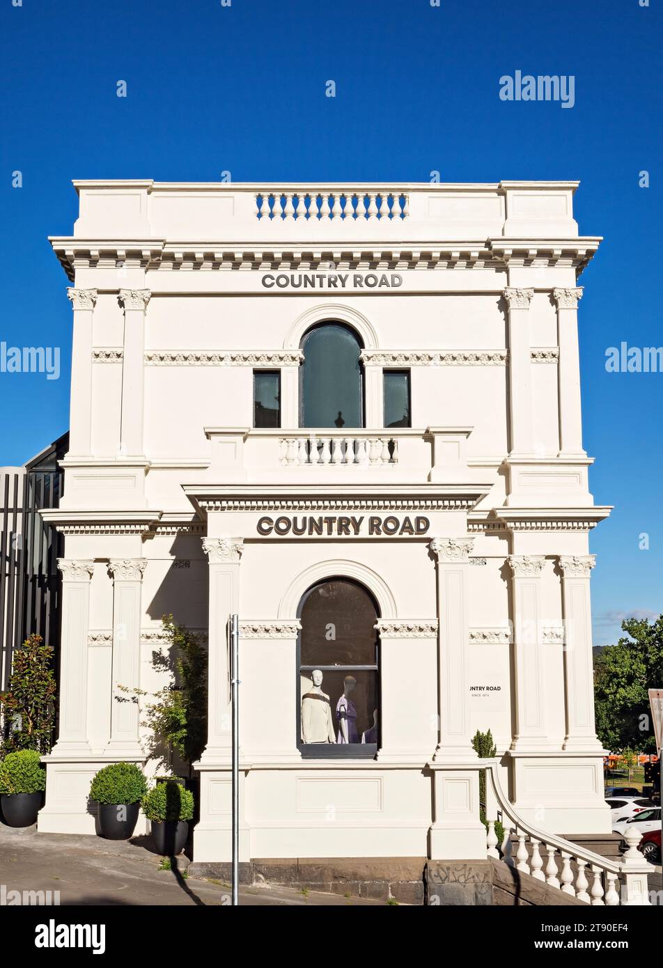 Ballarat Australia / The heritage 1872 former State Savings Bank building and Country Road Fashion store. Stock Photo