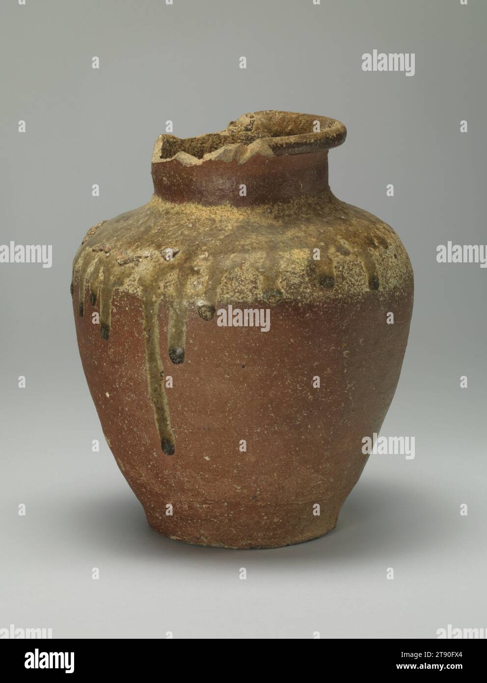 Jar with Broken Rim, 13th century, Unknown Japanese, 8 3/4 × 7 1/4 × 7
