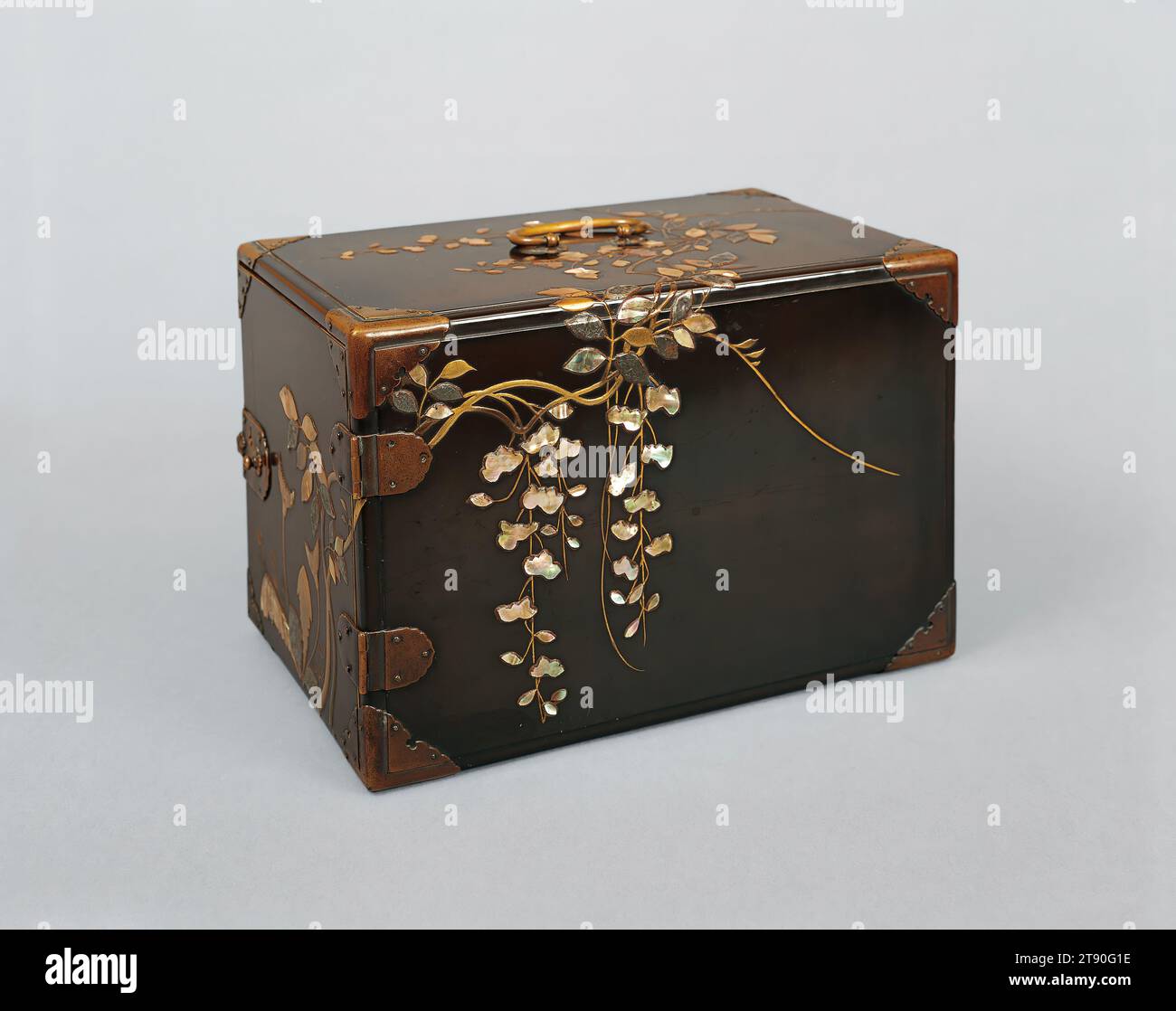 Japanese Four Legged Black Lacquer Container Having Gilt Scrolling Vine Decor Japanese Four Legged Black Lacquer Container Having Gilt Scrolling Vine Decor
