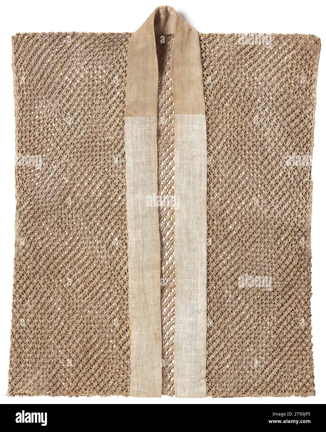 Sweat repeller made of paper cordage (koyori asehajiki), 19th century, Unknown Japanese, 29 1/2 × 23 5/8 in. (74.93 × 60.01 cm), Cloth: mulberry paper and cotton; spun or twisted, Japan, 19th century Stock Photo