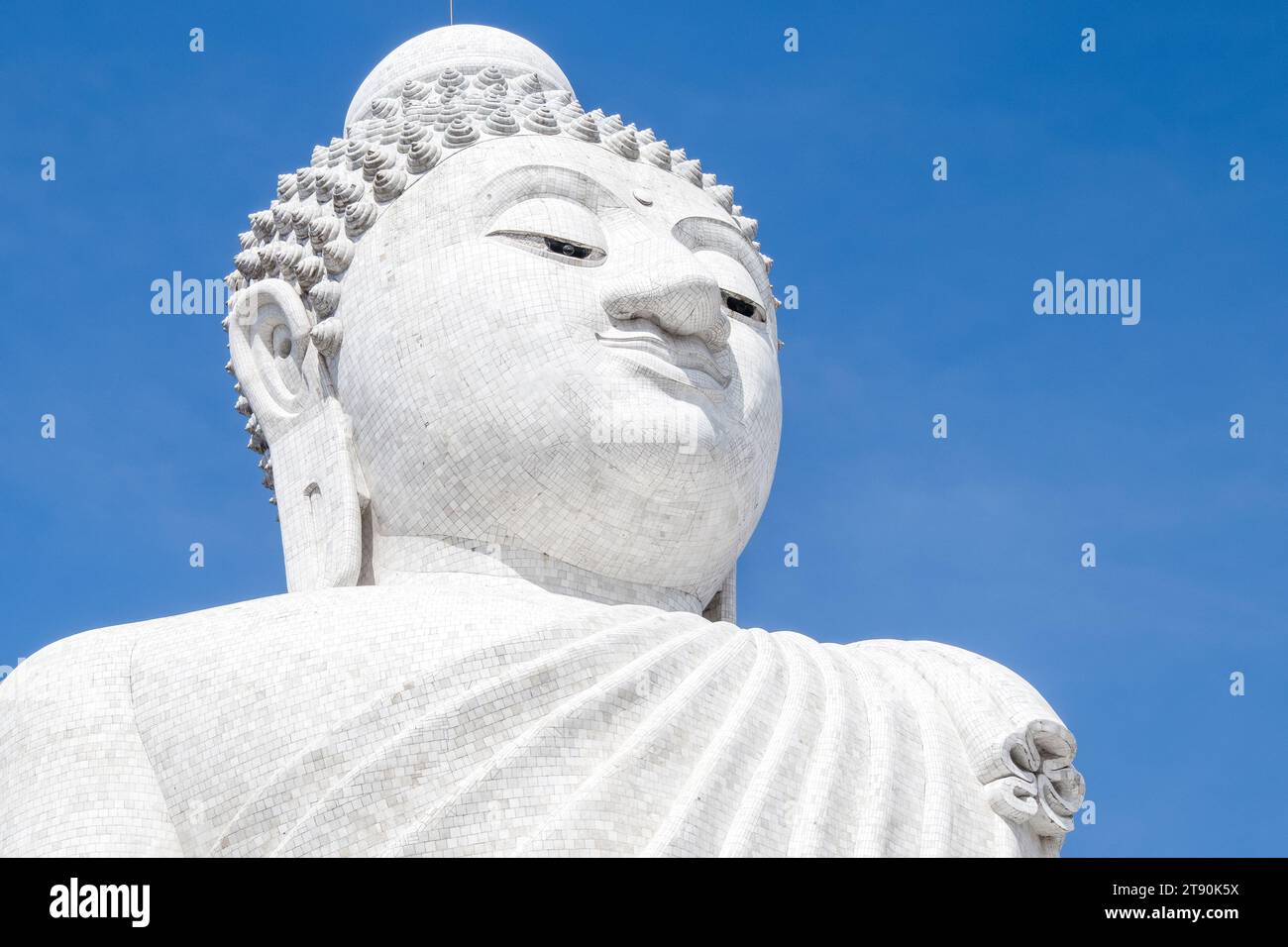 White marble Phuket Big Buddha - The Great Buddha of Phuket statue with ...