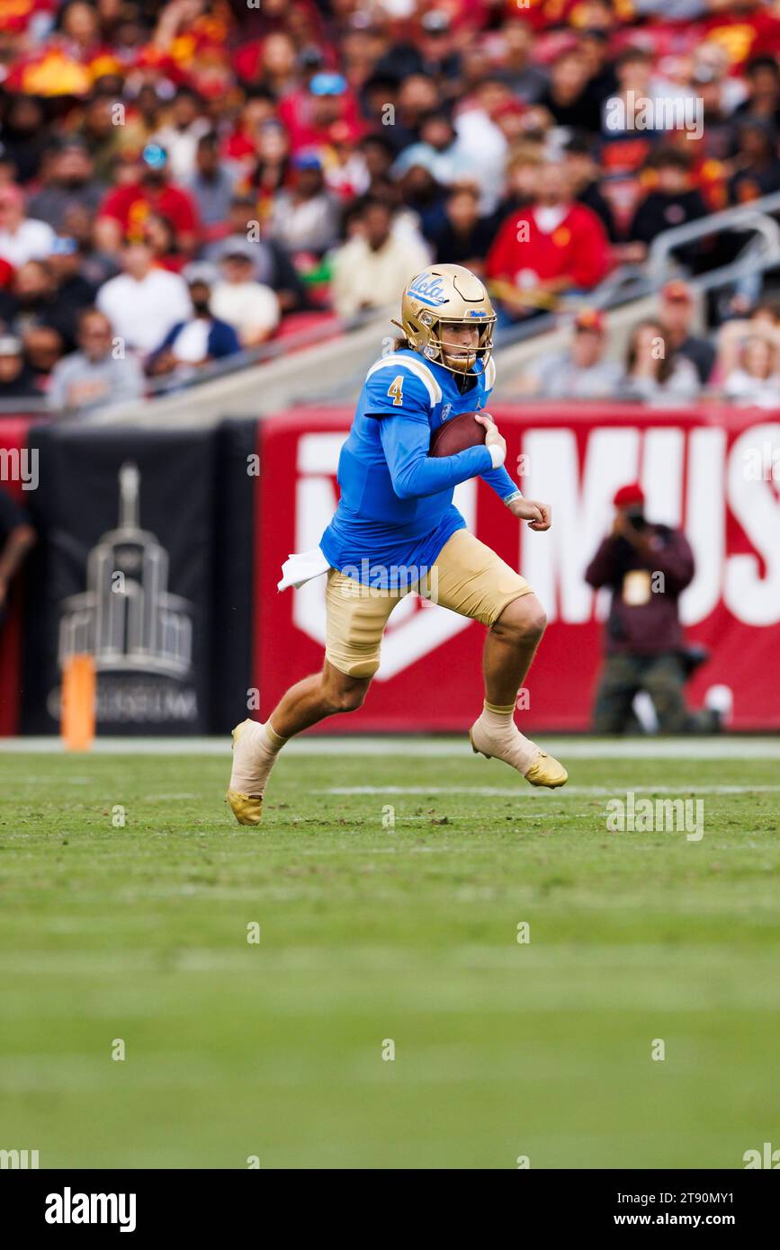 UCLA Bruins quarterback Ethan Garbers (4) runs with the ball during an ...