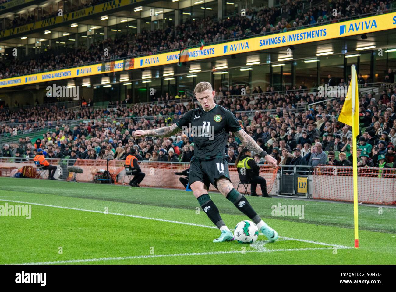 Dublin, Ireland. 21st Nov, 2023. James McClean of Ireland during the International Friendly match between Republic of Ireland and New Zealand at Aviva Stadium in Dublin, Ireland on November 21, 2023 (Photo by Andrew SURMA/ Credit: Sipa USA/Alamy Live News Stock Photo