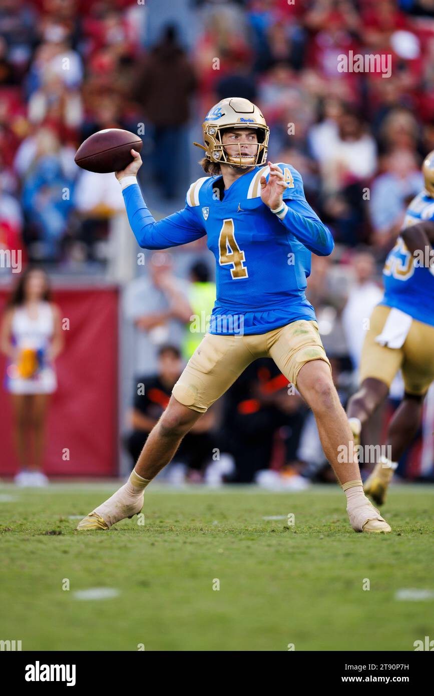UCLA Bruins quarterback Ethan Garbers (4) throws during an NCAA ...