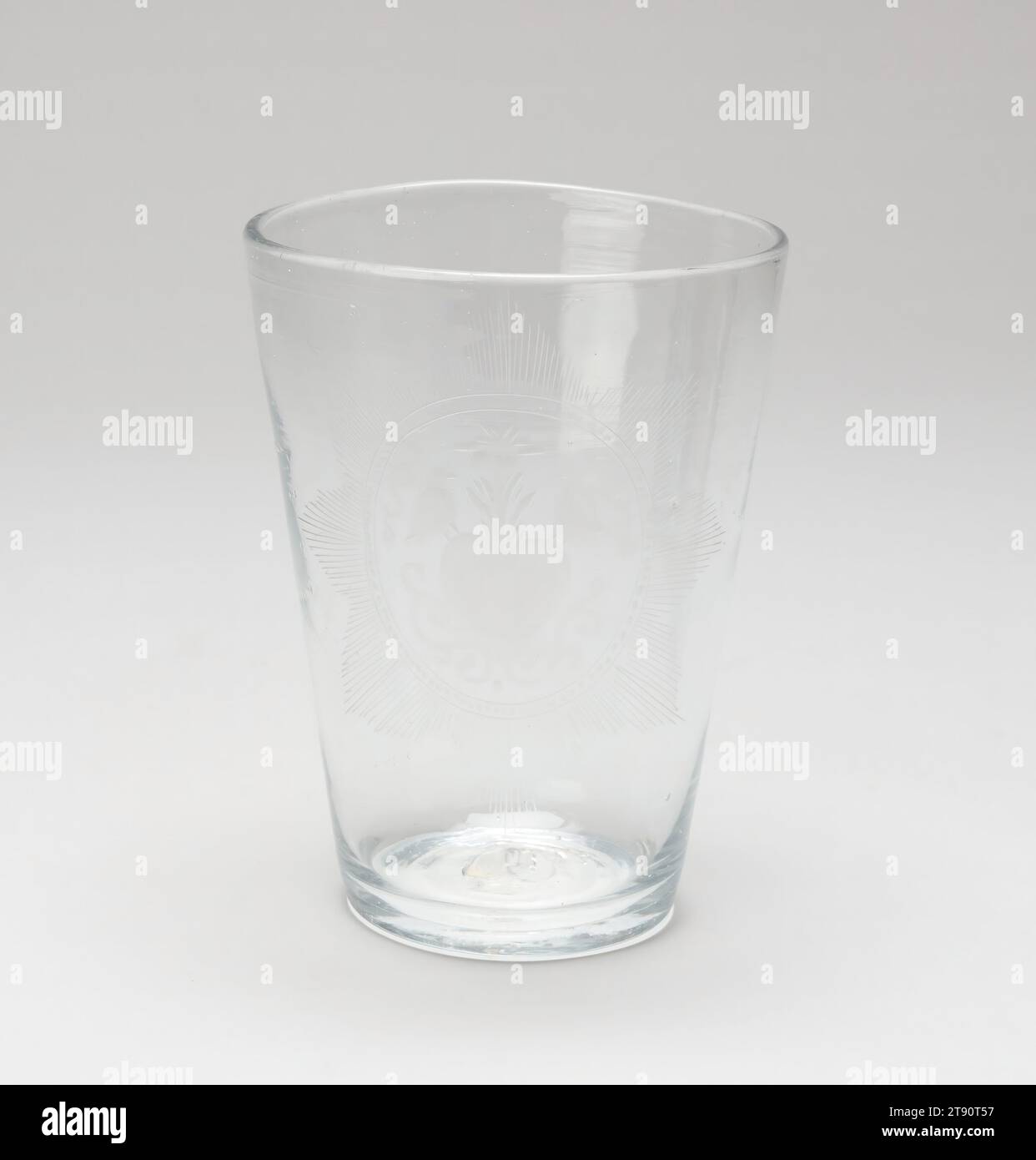Water glass, 18th-19th century, 6 3/4 x 5 x 5in. (17.1 x 12.7 x 12.7cm), Glass, United States, 18th-19th century Stock Photo