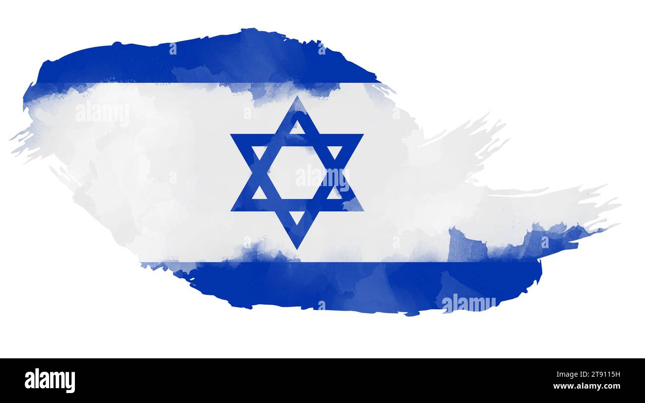National flag of Israel on white background, illustration Stock Photo ...