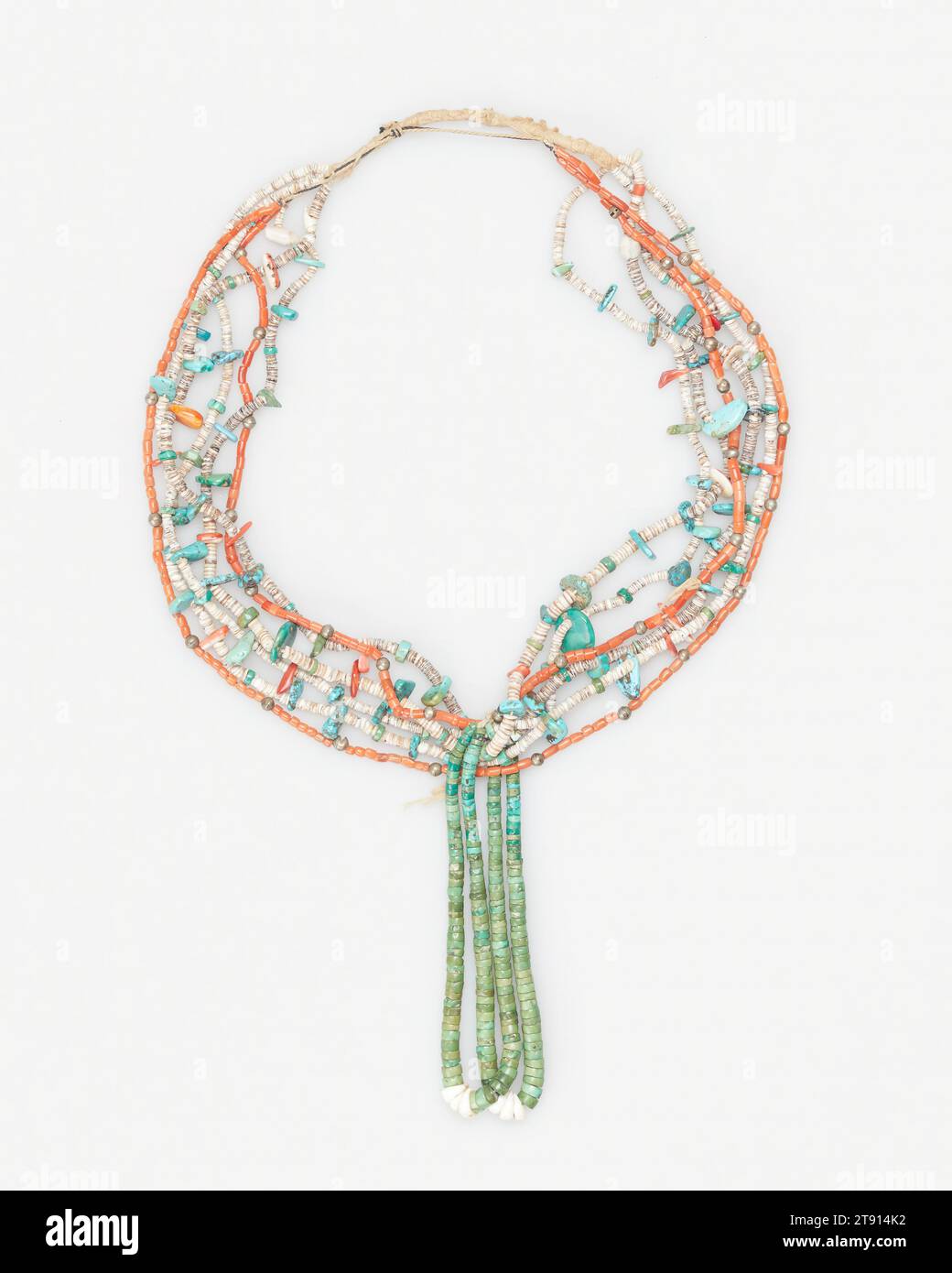 Necklace, 20th century, 13 in. (33 cm), Heishi, turquoise, shell, coral, silver, United States, 20th century Stock Photo