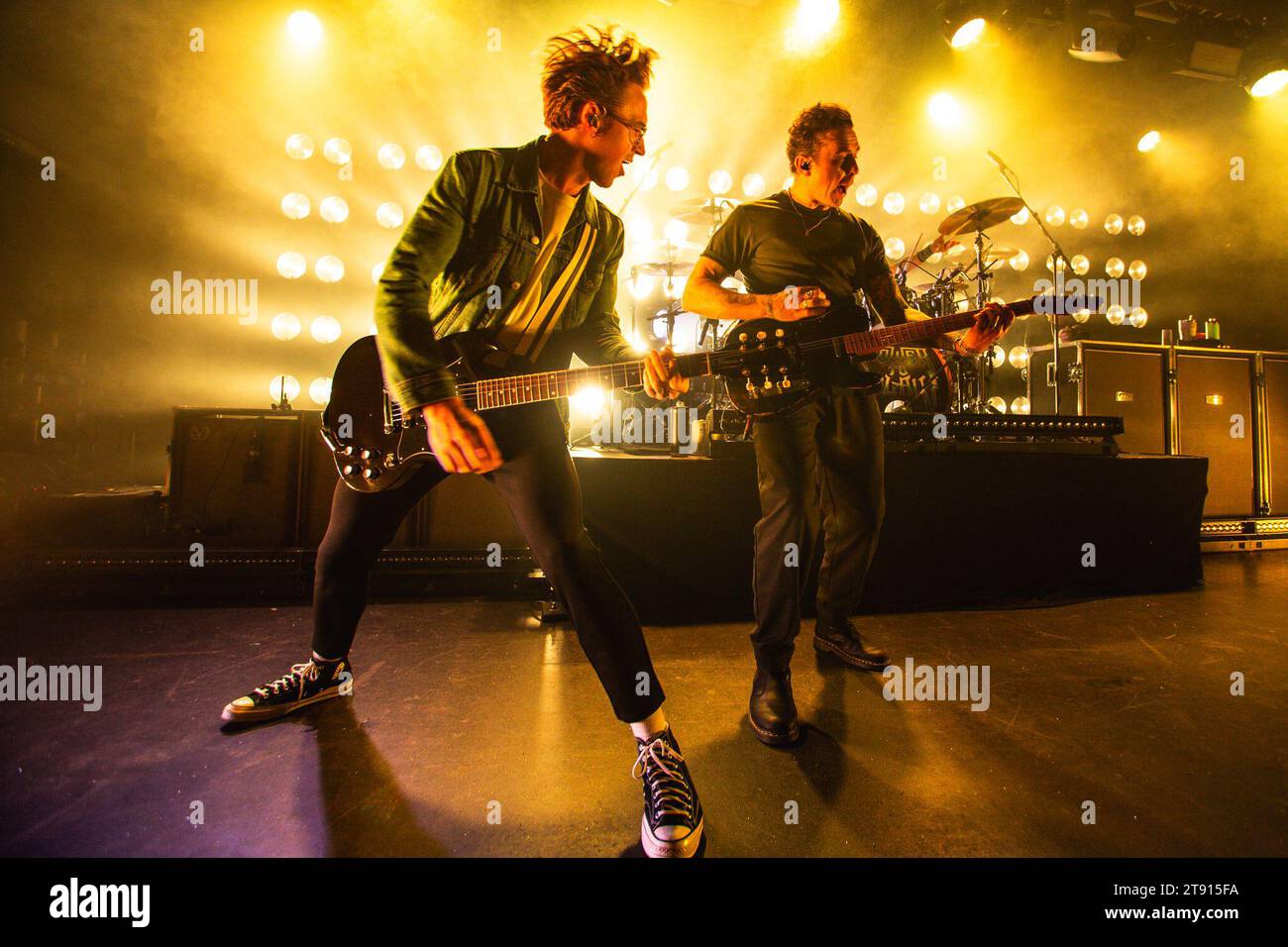 November 21, 2023: Tom Fletcher, Danny Jones, Dougie Poynter, and Harry Judd of the British pop band â€˜McFlyâ€™ perform on the firsrt night of their two sold out shows at Nottingham Rock City on their 2023 Power Play UK Tour (Credit Image: © Myles Wright/ZUMA Press Wire) EDITORIAL USAGE ONLY! Not for Commercial USAGE! Stock Photo