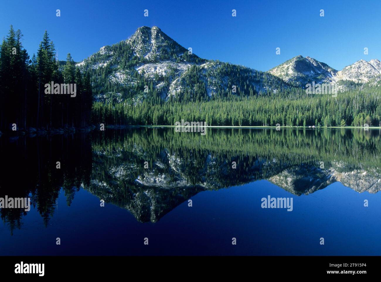 Gunsight Mountain & Anthony Lake, Elkhorn National Scenic Byway, Wallowa-Whitman National Forest, Oregon Stock Photo