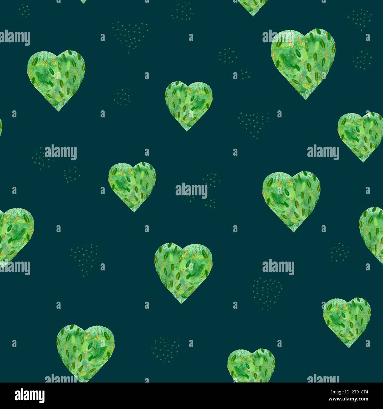 Hand-painted watercolor heart pattern isolated on white Stock Photo - Alamy