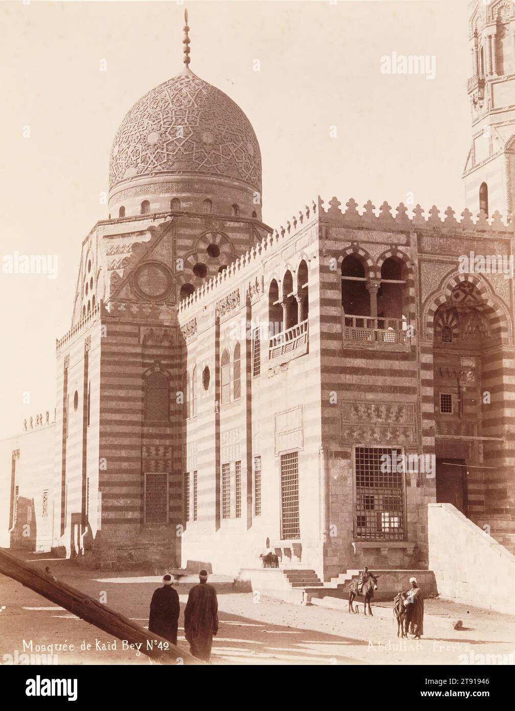 Mosquée de Kaid Bey, 19th century, Abdullah Frères, Turkish, 10 1/8 x 7 13/16 in. (25.72 x 19.84 cm) (image)14 x 11 in. (35.56 x 27.94 cm) (mount), Albumen print, Turkey, 19th century Stock Photo