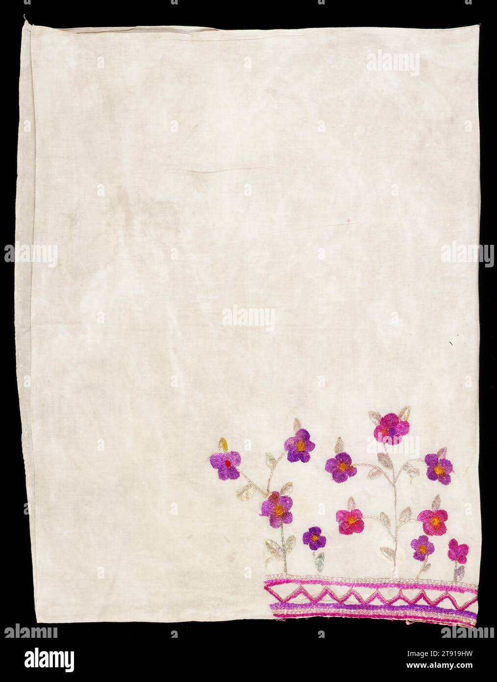 Ceremonial headcover, c. 1945-1950, L.25-3/4 x W.33-1/2 in., Cotton, silk; embroidery, Guatemala, 20th century Stock Photo
