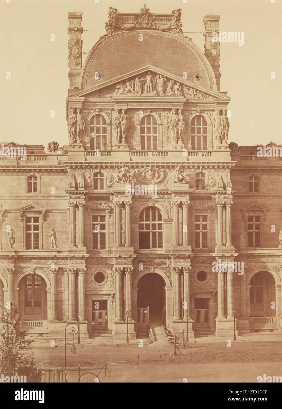 Pavillion Denon, Louvre, Paris, c. 1857, Édouard-Denis Baldus, French, 1813 - 1889, 17 11/16 x 13 1/4 in. (44.93 x 33.66 cm) (image)24 1/2 x 18 9/16 in. (62.23 x 47.15 cm) (mount), Albumen print, France, 19th century Stock Photo