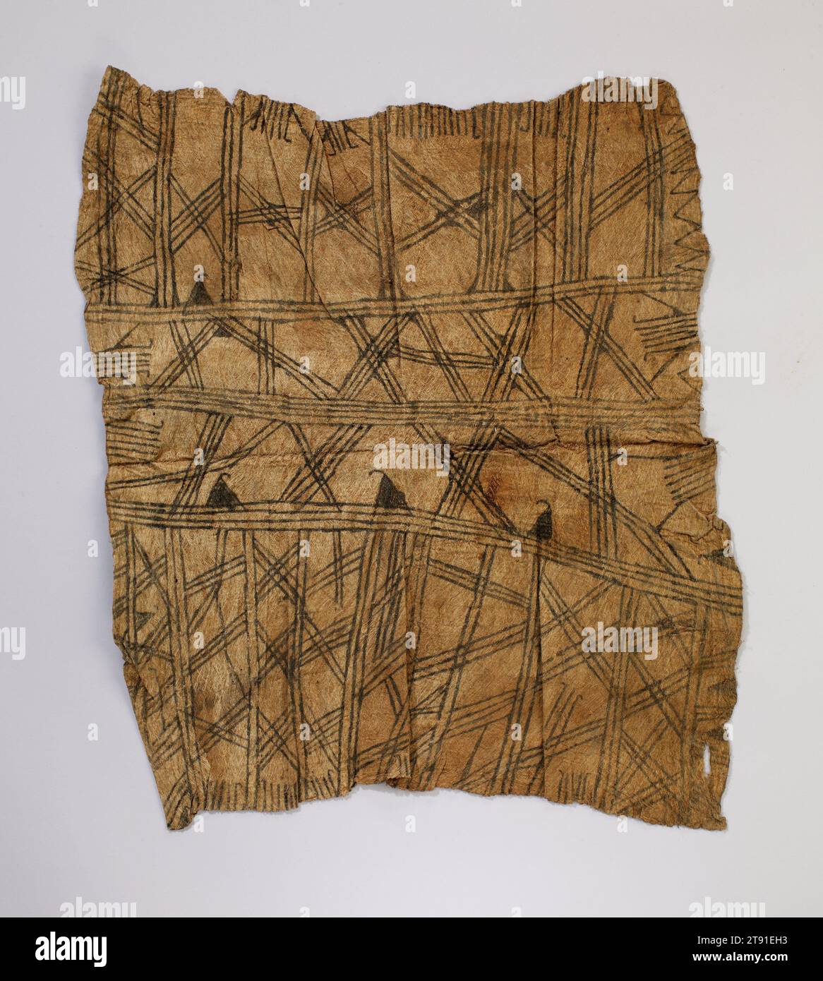 Barkcloth, 20th century, 25-1/4 x 20-1/2 in. (64.1 x 52.1 cm), Natural pigment on bark, Democratic Republic of the Congo, 20th century Stock Photo
