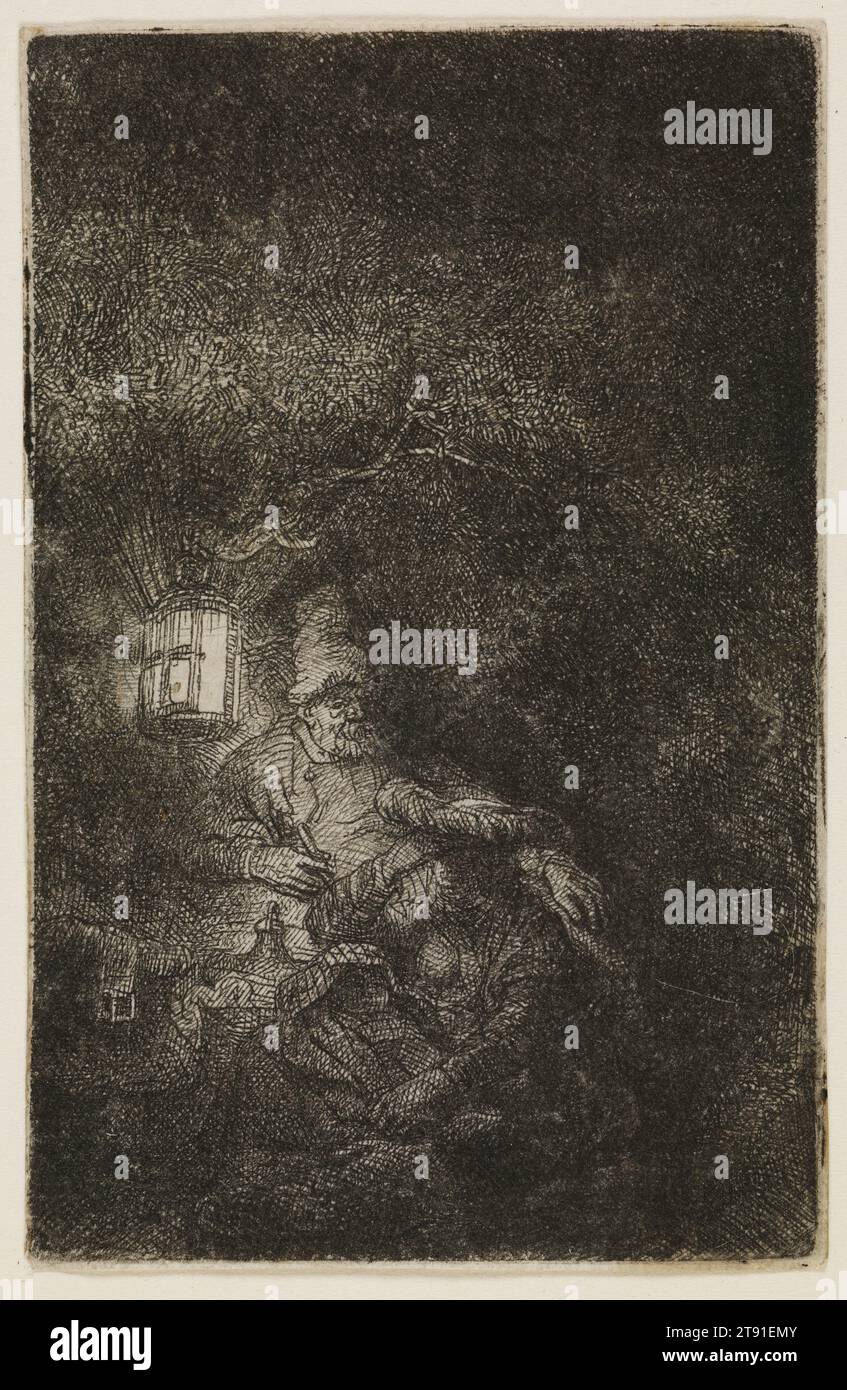 The Rest on the Flight (a night piece), 1644, Rembrandt Harmensz. van