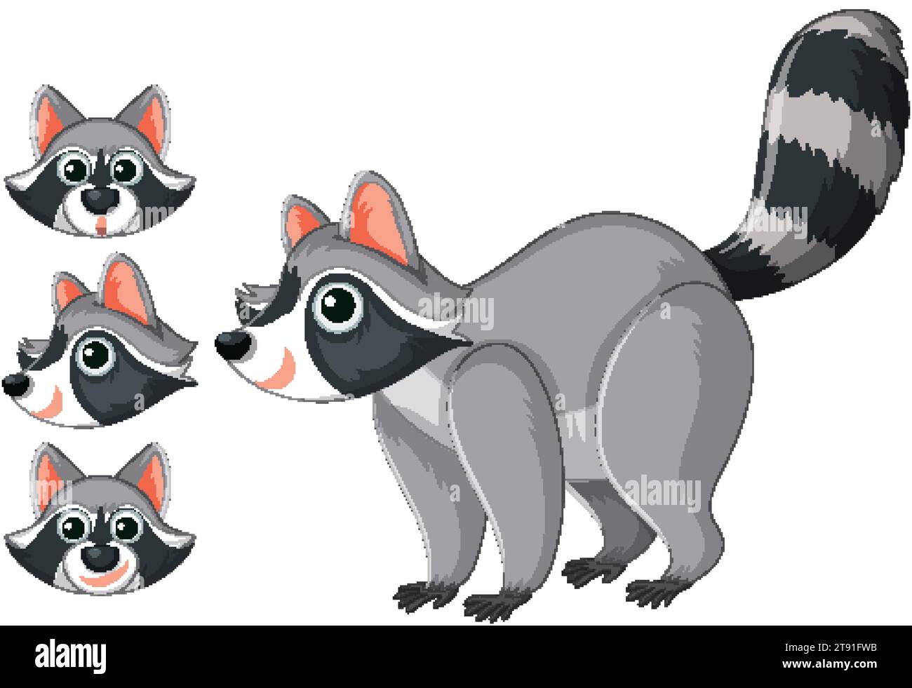 Raccoon in Vector Cartoon Style Stock Vector Image & Art - Alamy