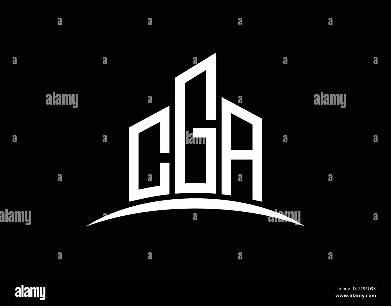 Letter CGA building vector monogram logo design template. Building ...