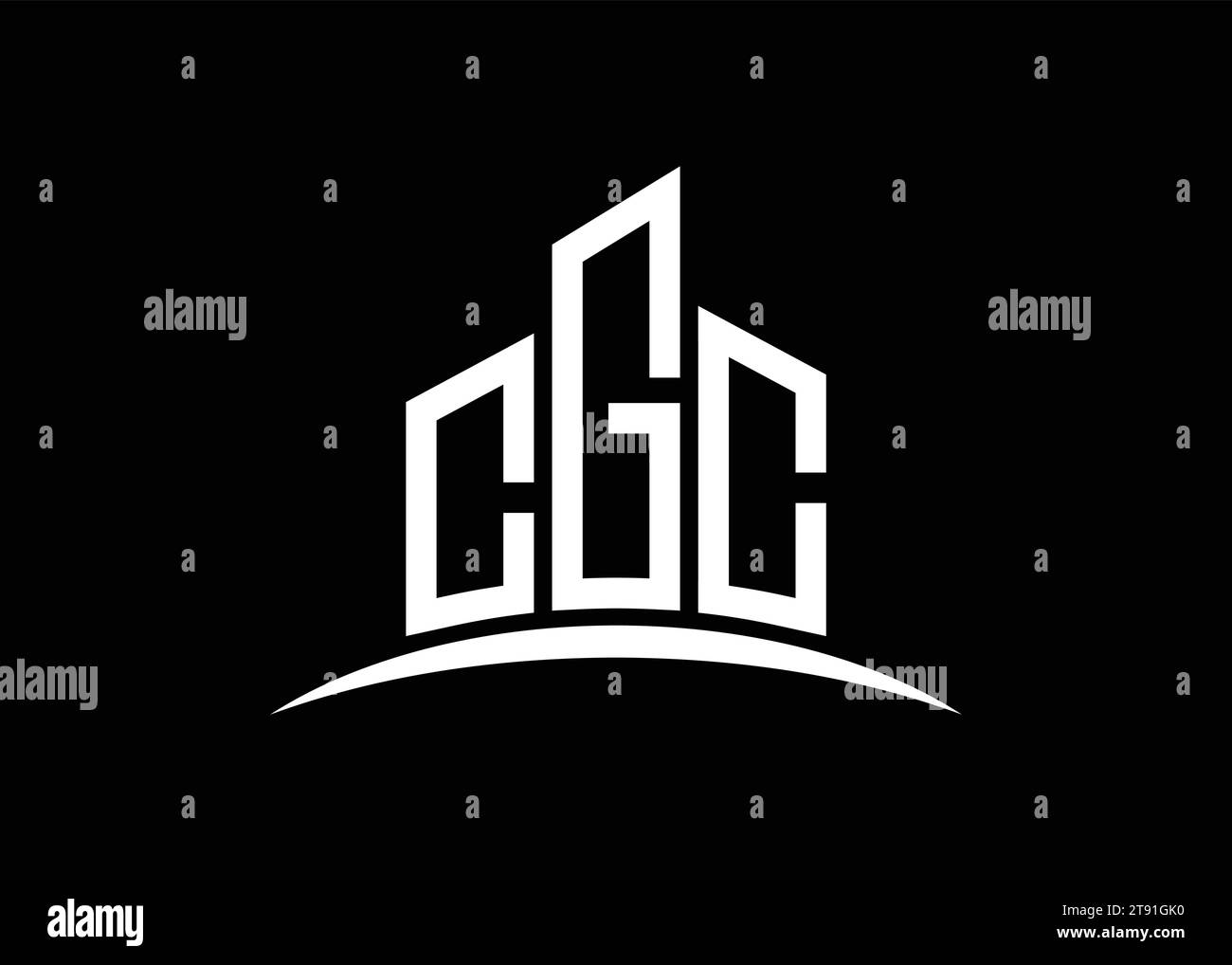 Letter CGC building vector monogram logo design template. Building