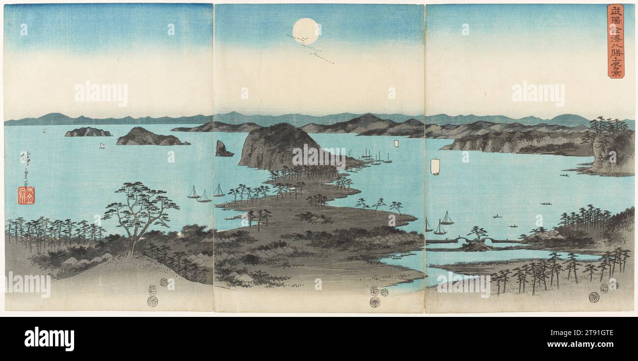 Eight Views of Kanazawa in Musashi Province at Night, 1857