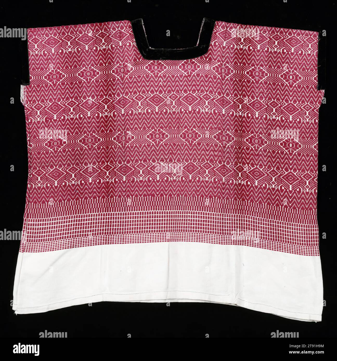 Woman's blouse (Huipil), c. 1960, 23 1/2 x 27 in. (59.69 x 68.58 cm), Cotton; supplementary weft patterning, Guatemala, 20th century Stock Photo