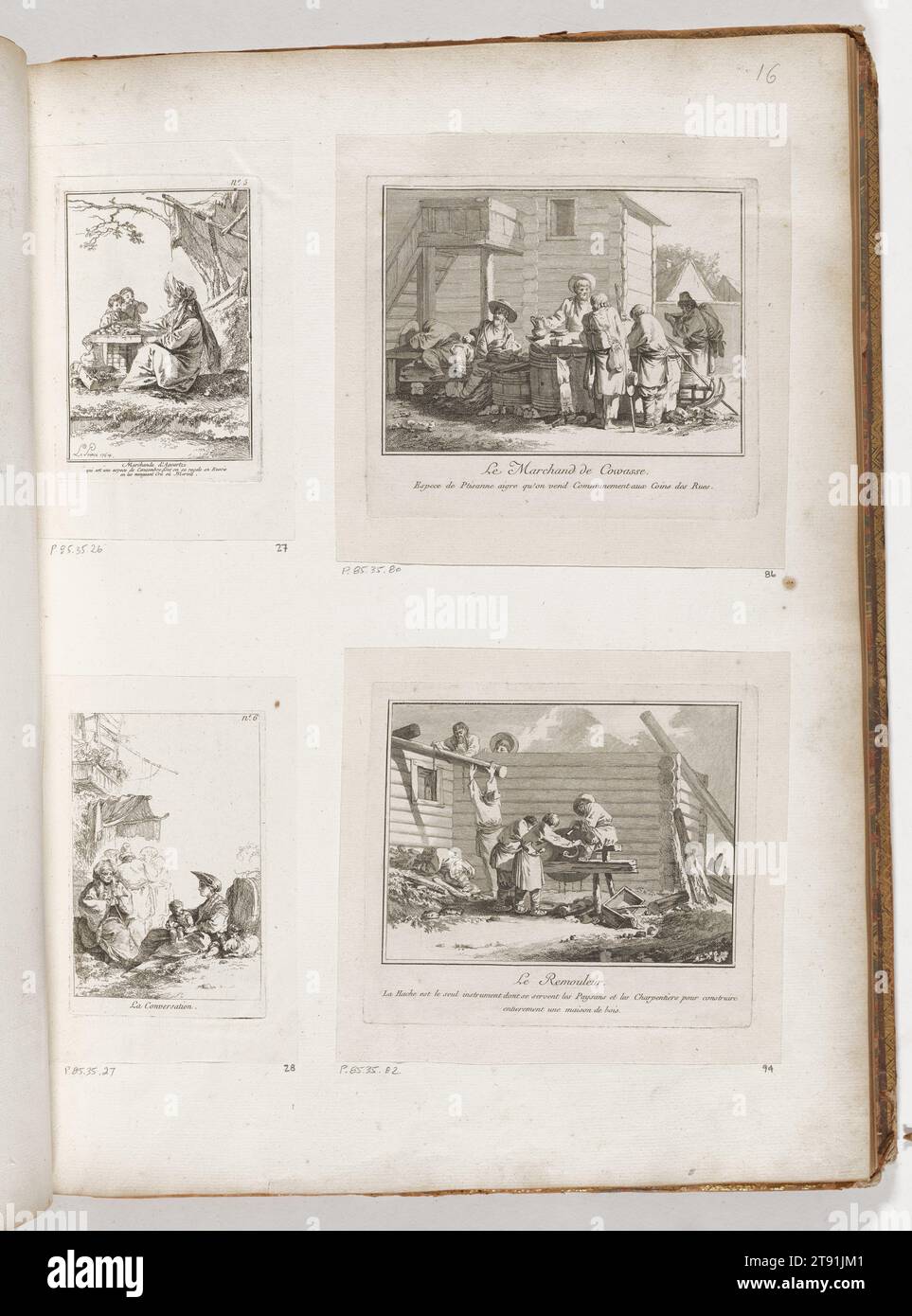 Agourtzi Seller, 1764, Jean-Baptiste Le Prince, French, 1734 - 1781, 5 x 3 1/2 in. (12.7 x 8.89 cm) (image)5 5/8 x 3 7/8 in. (14.29 x 9.84 cm) (plate)7 3/8 x 5 in. (18.73 x 12.7 cm) (sheet), Etching, France, 18th century Stock Photo