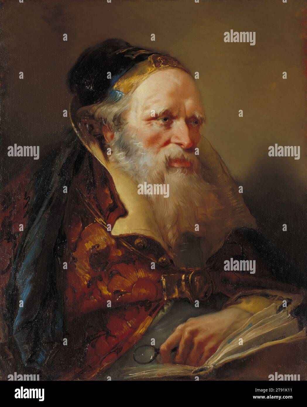 Head of a Philosopher, 1750s–60s, Domenico Tiepolo, Italian (Venice),  Italian (Venice), 1727–1804, 24 5/16 × 19 7/8 in. (61.75 × 50.48 cm)  (canvas)32 × 27 3/4 × 4 1/4 in. (81.28 ×