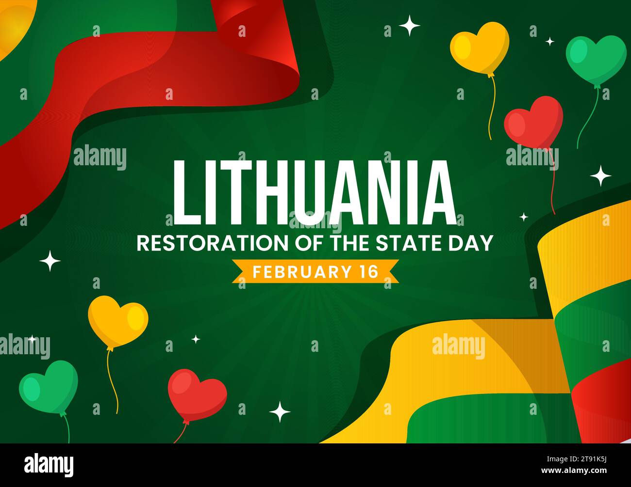 Lithuania Restoration of the State Day Vector Illustration on 16 ...