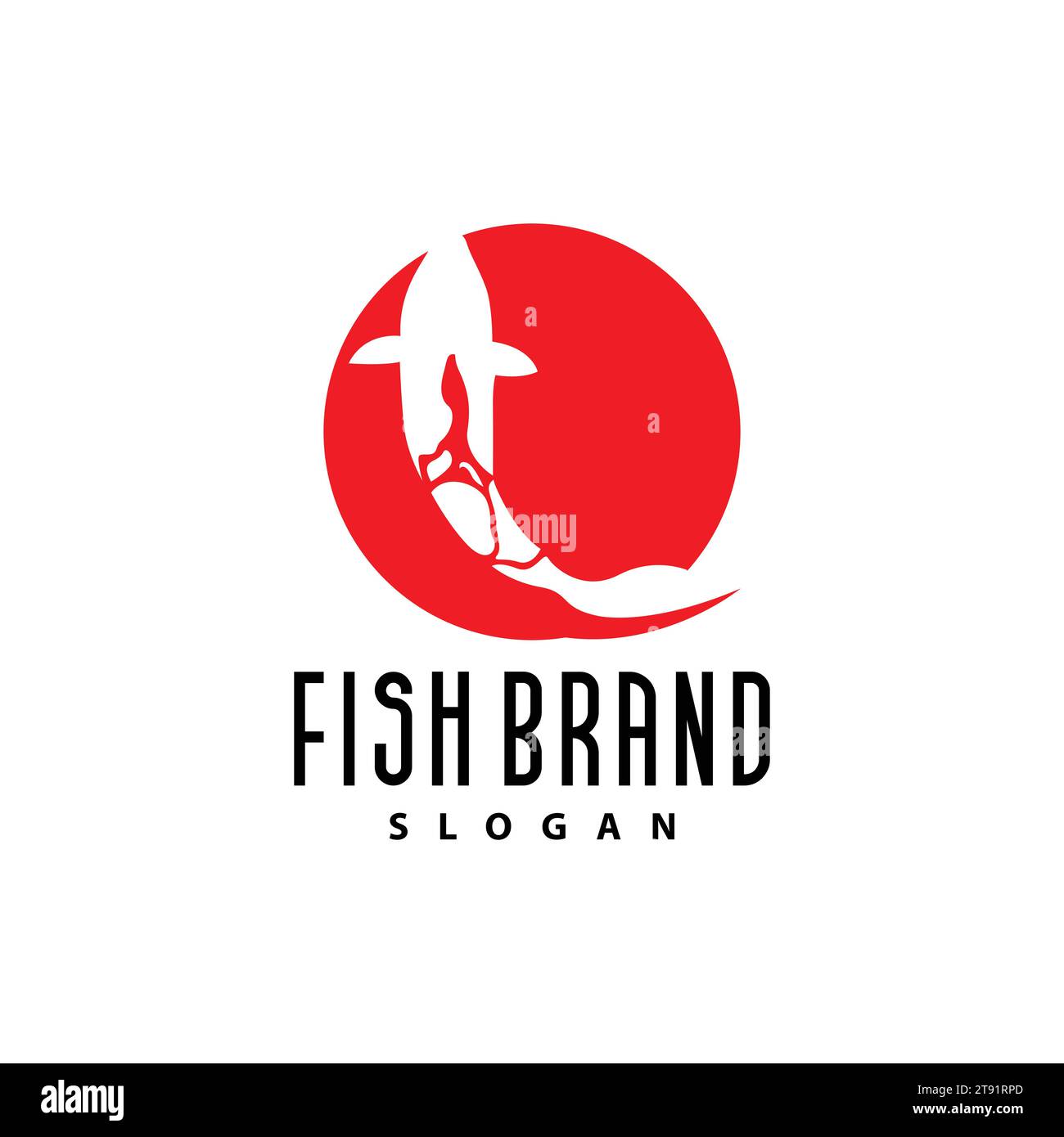 Koi Fish Logo Design, Ornamental Fish Vector, Aquarium Ornament Illustration Brand product Stock Vector