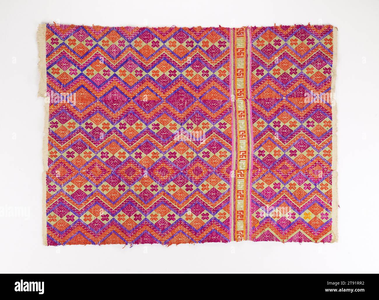 Blanket, 48 1/4 x 34 1/2 in. (122.56 x 87.63 cm), Silk, cotton; needlework, China Stock Photo
