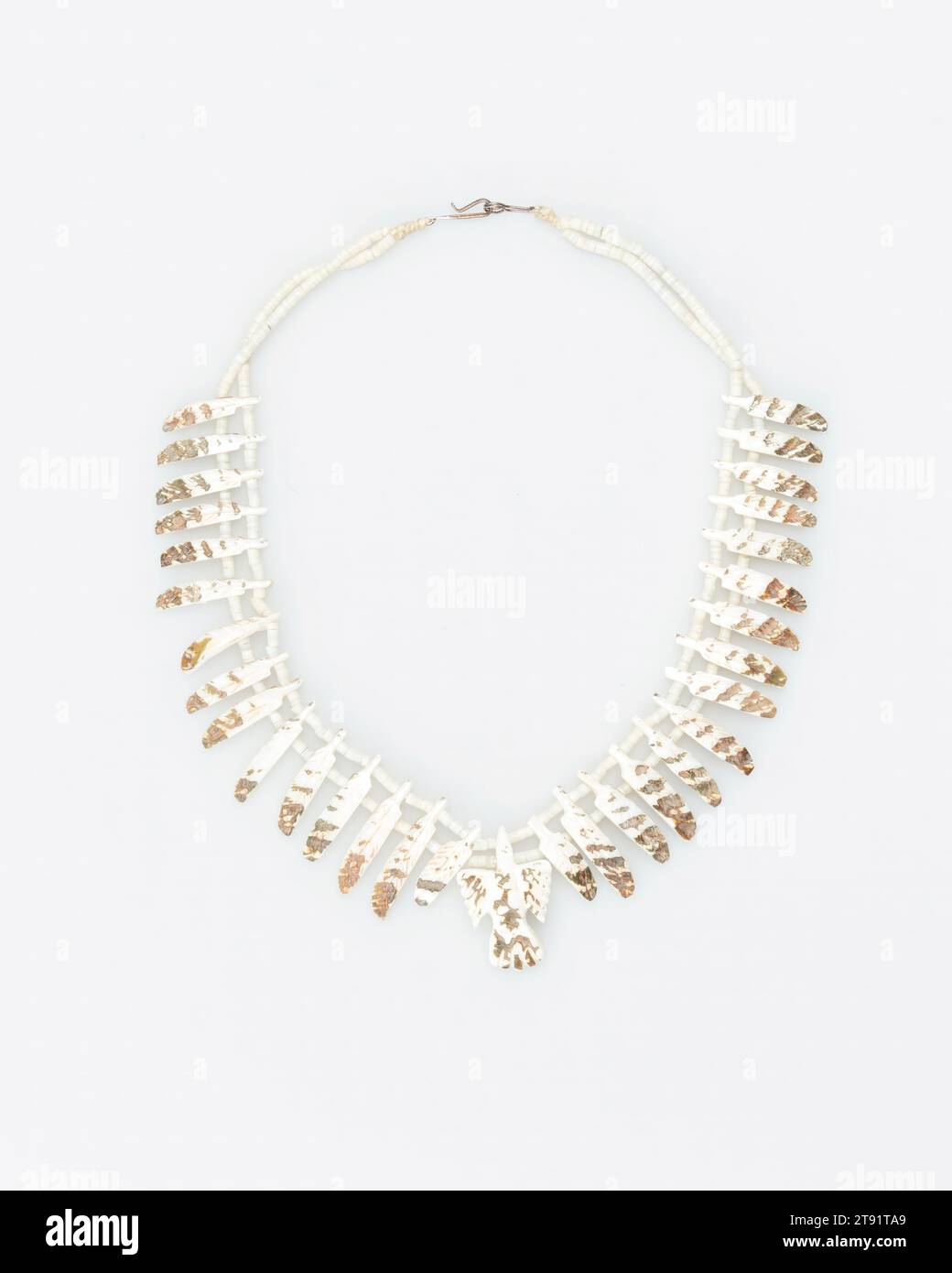 Necklace, 10 1/2 in. (26.67 cm), Heishi, shell, silver, United States Stock Photo