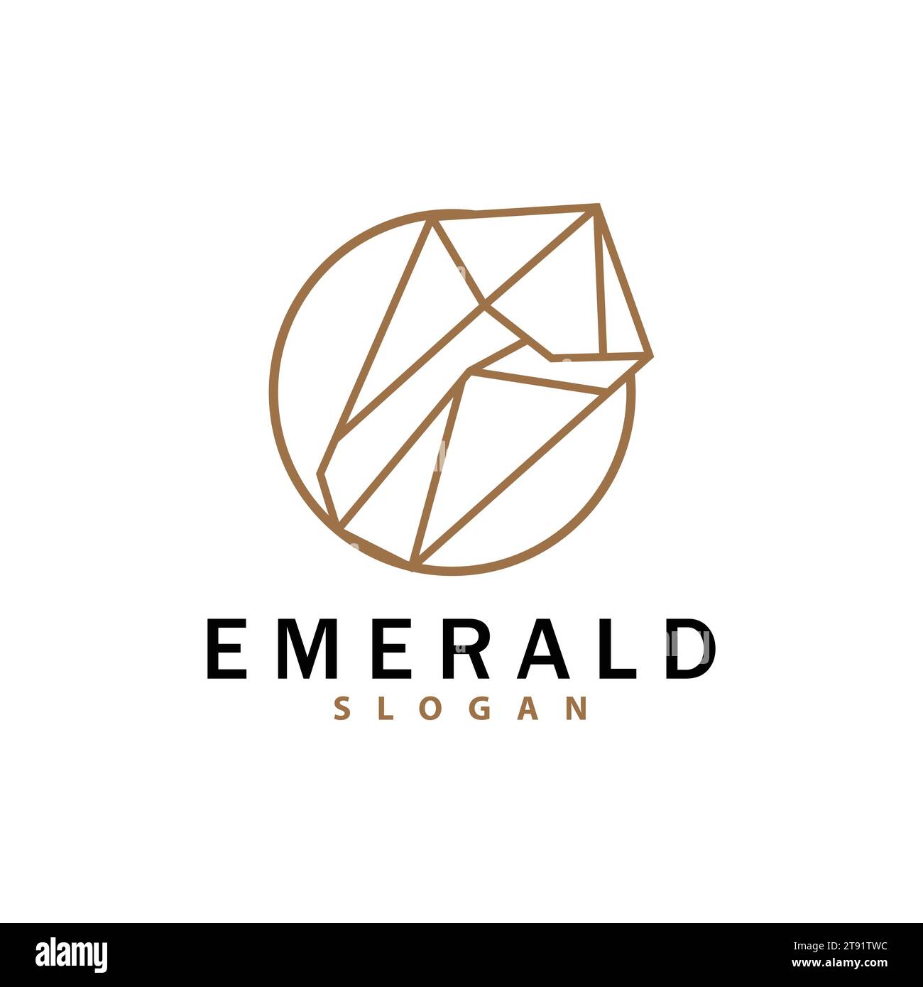 Emerald Logo, Gemstone Vector, Luxurious Premium Vintage Retro Elegant Design, Diamond Jewelry Icon, Symbol Illustration Stock Vector