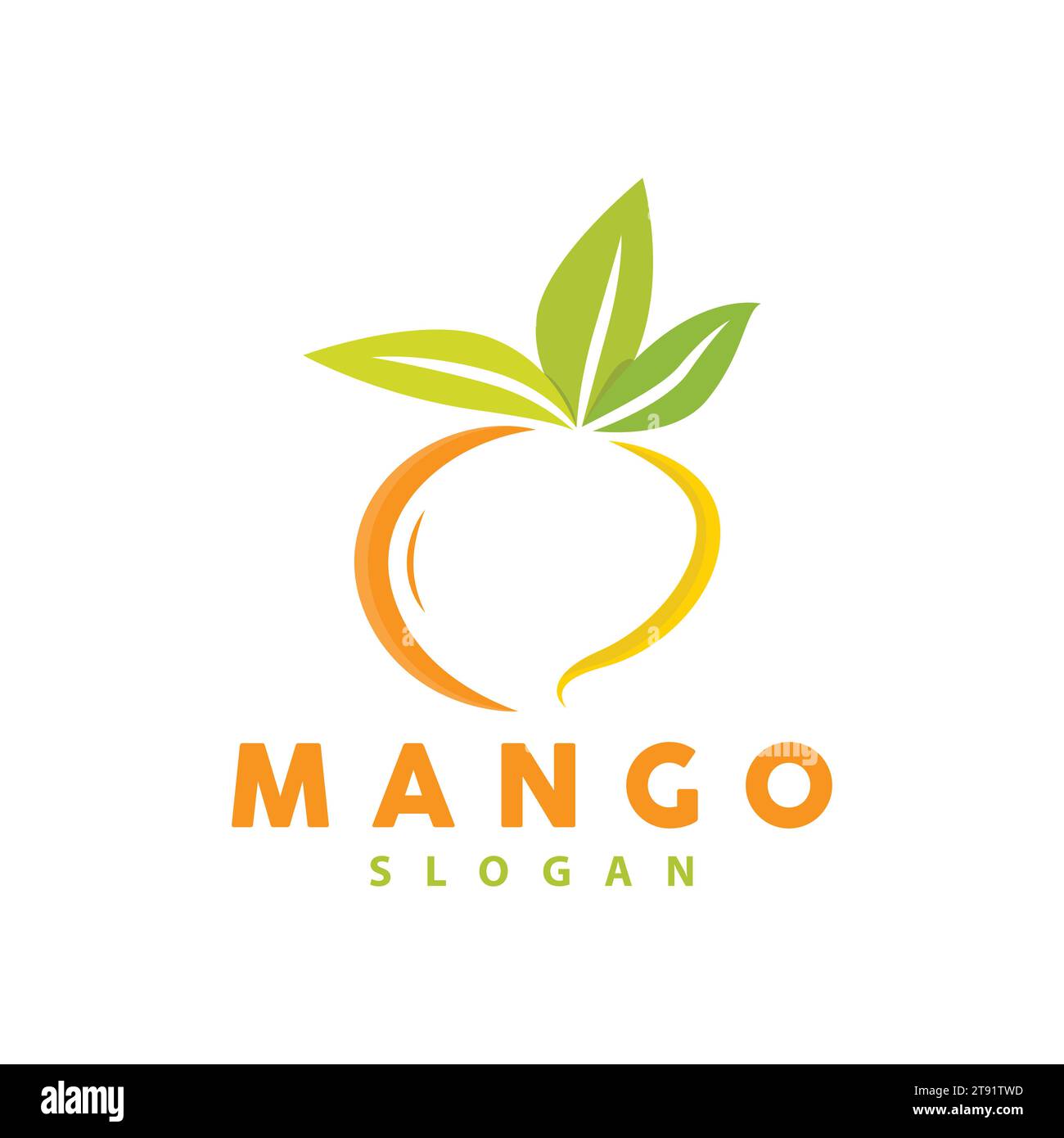 Mango Logo, Fruit Design Simple Minimalist Style, Fruit Juice Vector, Icon Symbol Illustration Stock Vector