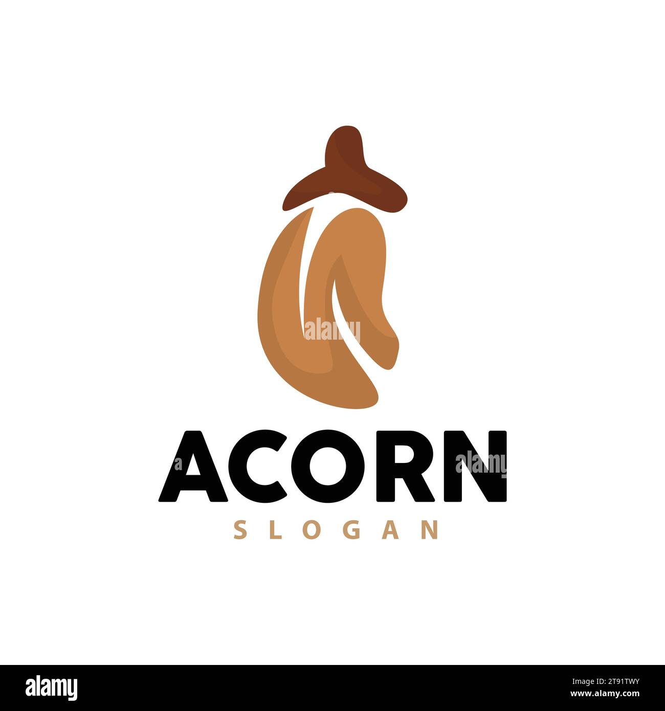 Acron Logo, Premium Design Simple Vintage Retro Style, Vector Oak Nuts Acorns, Icon Symbol Illustration Template Stock Vector