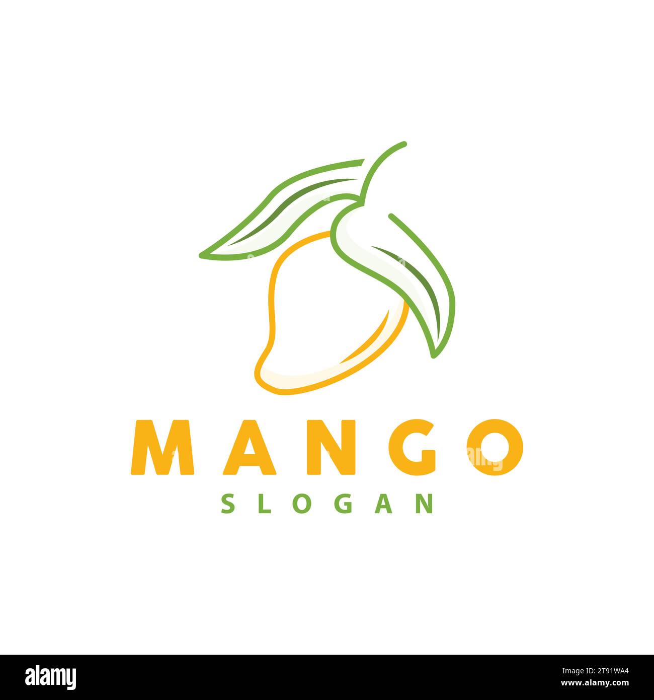 Mango Logo, Fruit Design Simple Minimalist Style, Fruit Juice Vector, Icon Symbol Illustration Stock Vector