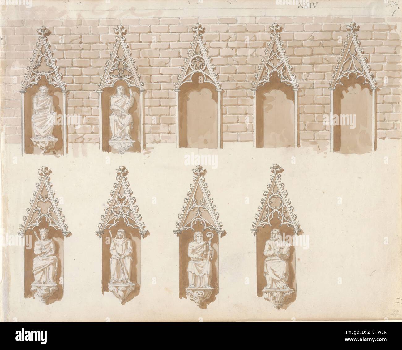 Studies of Statuary in Niches, c. 1830, Karl Ludwig Wilhelm von Zanth