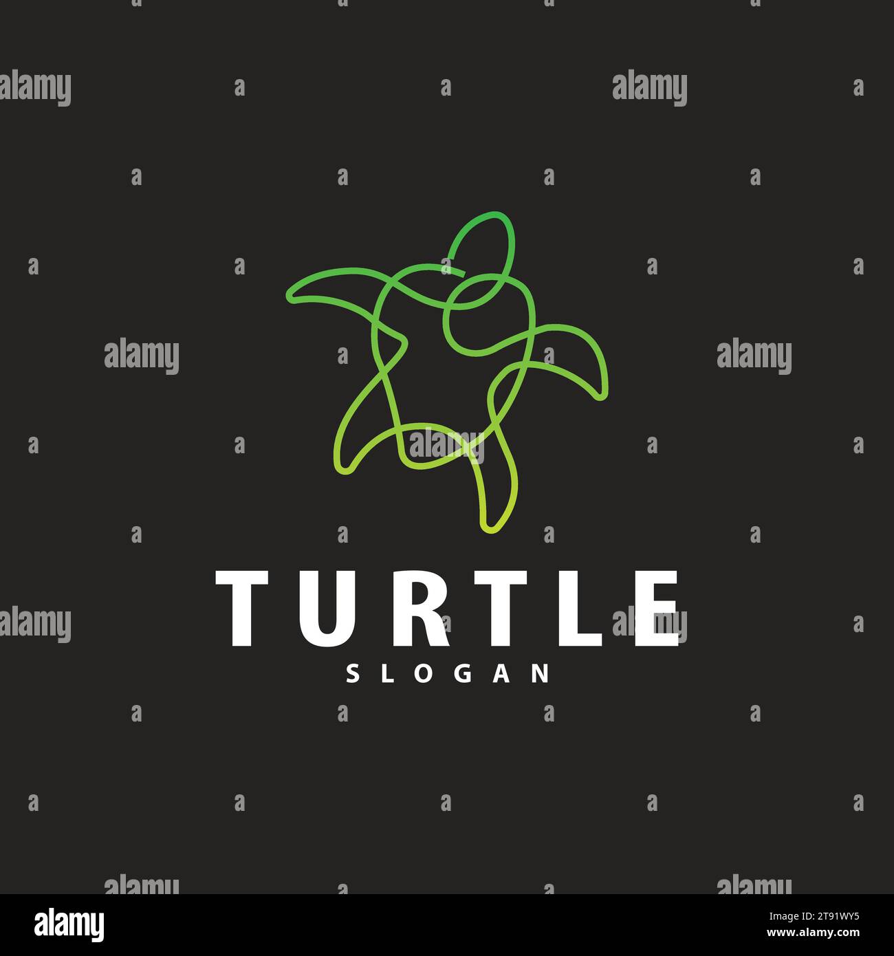 Turtle Logo, Ocean Animal Vector, Simple Minimalist Design, Symbol Illustration Template Stock Vector