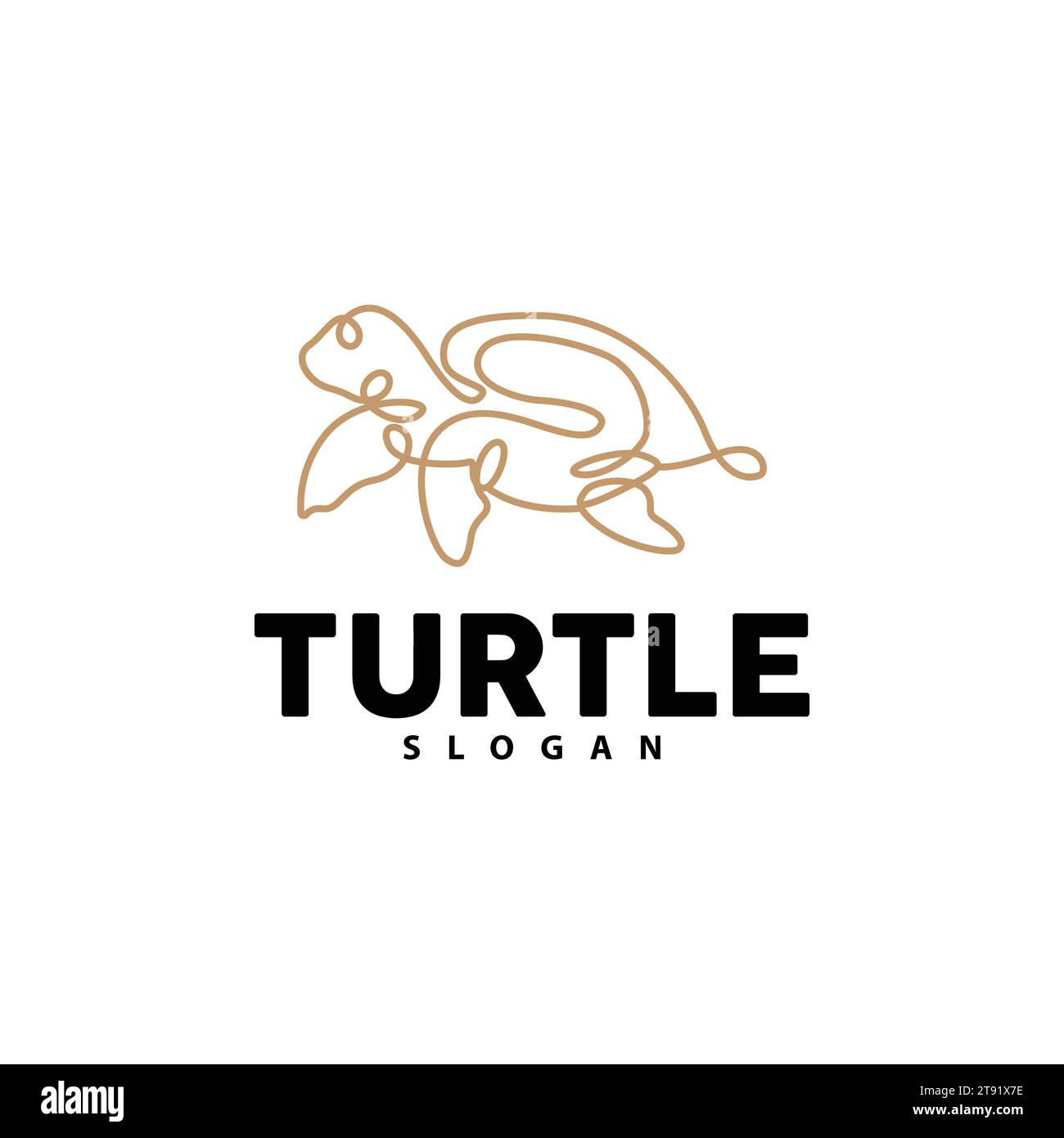 Turtle Logo, Ocean Animal Vector, Simple Minimalist Design, Symbol Illustration Template Stock Vector