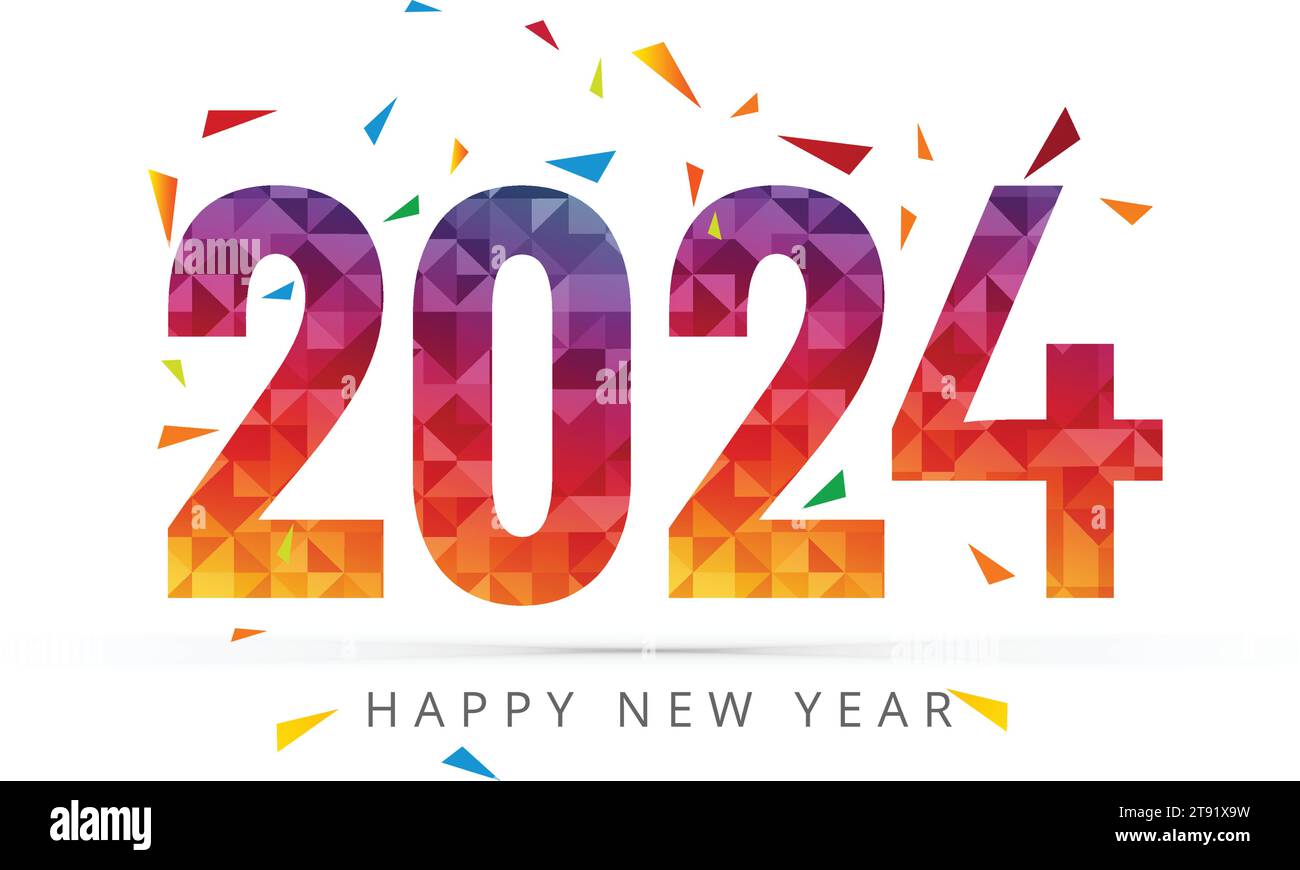 New year 2024 holiday card celebration design Stock Vector Image & Art