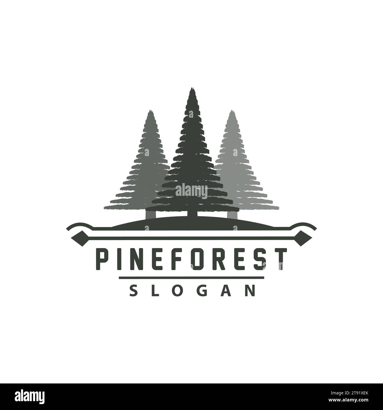 Pine Tree Logo, Luxurious Elegant Simple Design, Fir Tree Vector Abstract, Forest Icon Illustration Pine Product Brand Stock Vector
