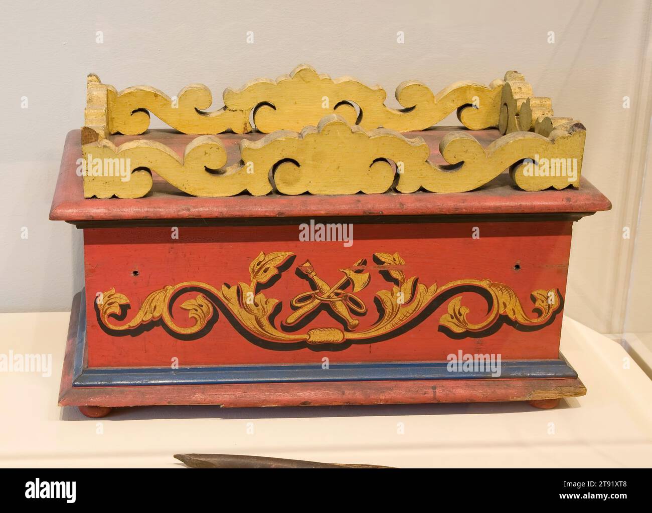 Odd Fellows ceremonial ark, 1856, 10 3/16 x 19 1/4 x 10 1/4 in. (25.88 x 48.9 x 26.04 cm), Wood, pigment, United States, 19th century Stock Photo