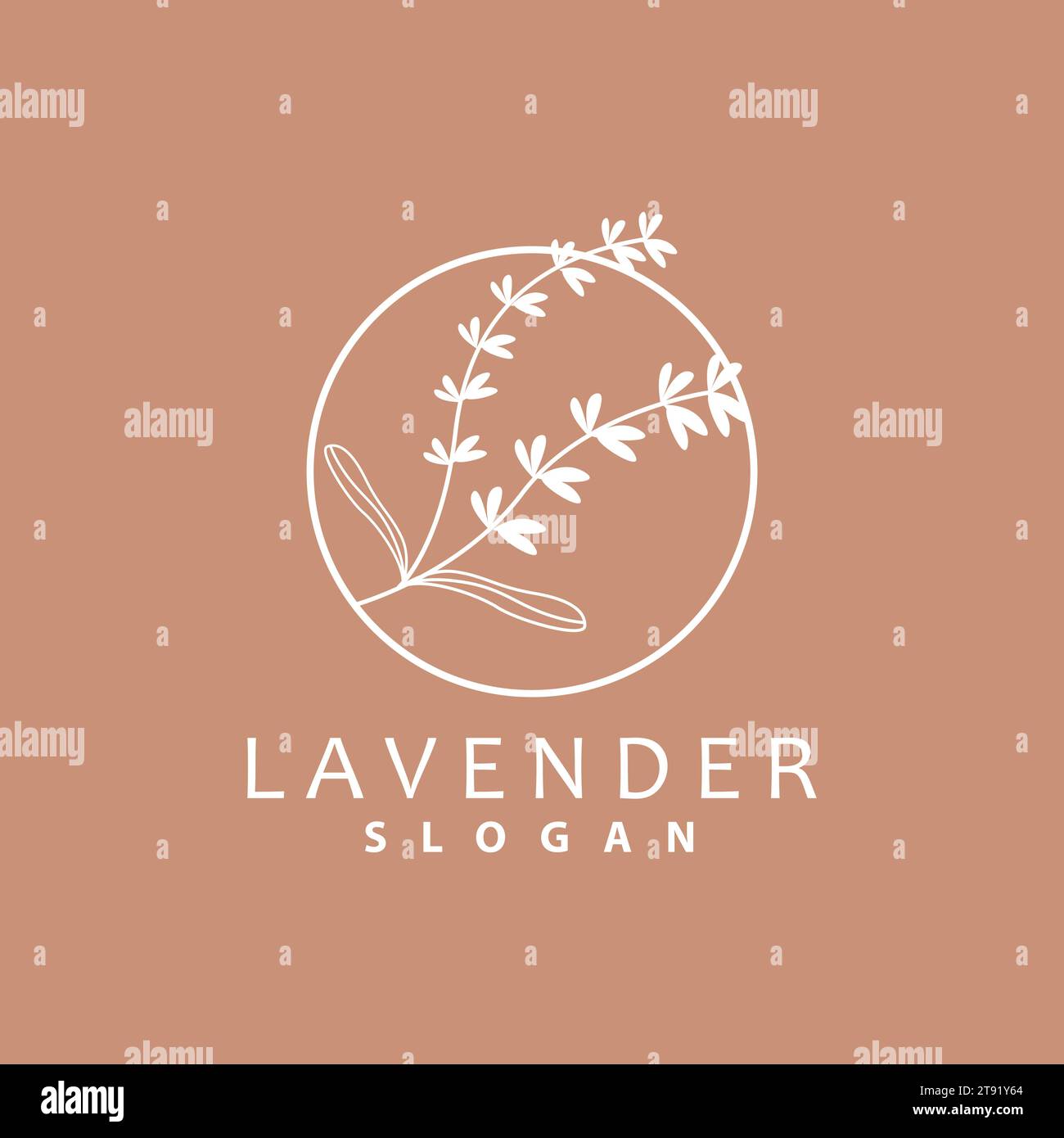 Lavender Logo, Simple Elegant Purple Flower Plant Vector, Greeting Card Design, Banner, Flower Ornament, Lavender Hand Drawn Wedding, Icon Symbol Illu Stock Vector