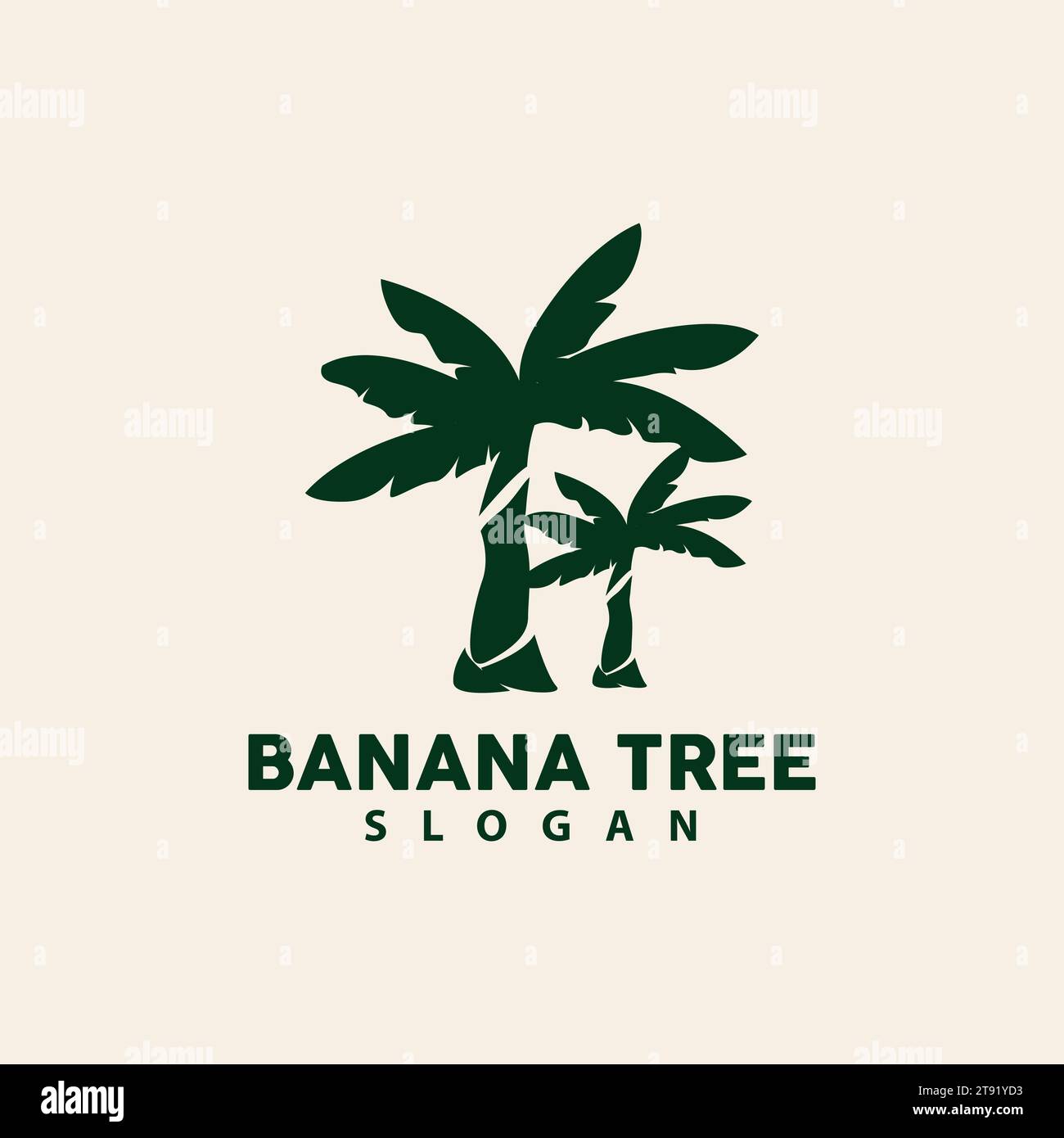 Banana Tree Logo, Banana Tree Simple Silhouette Design, Plant Icon